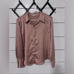 Satin Button Up Blouse